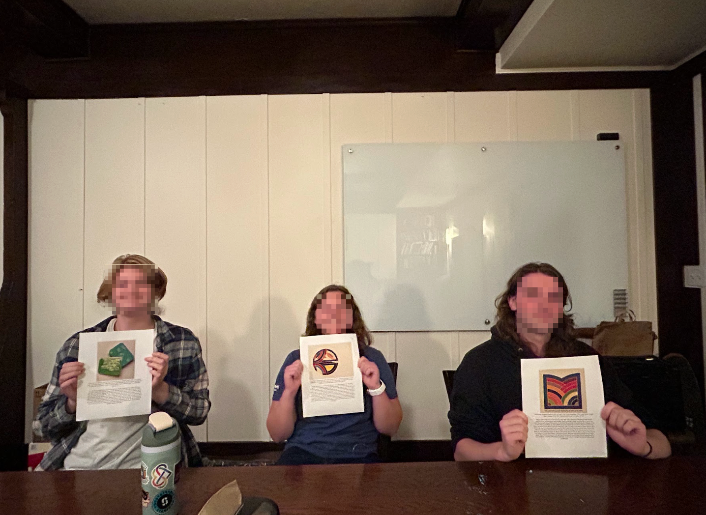 Brainstorming wall with concept sketches