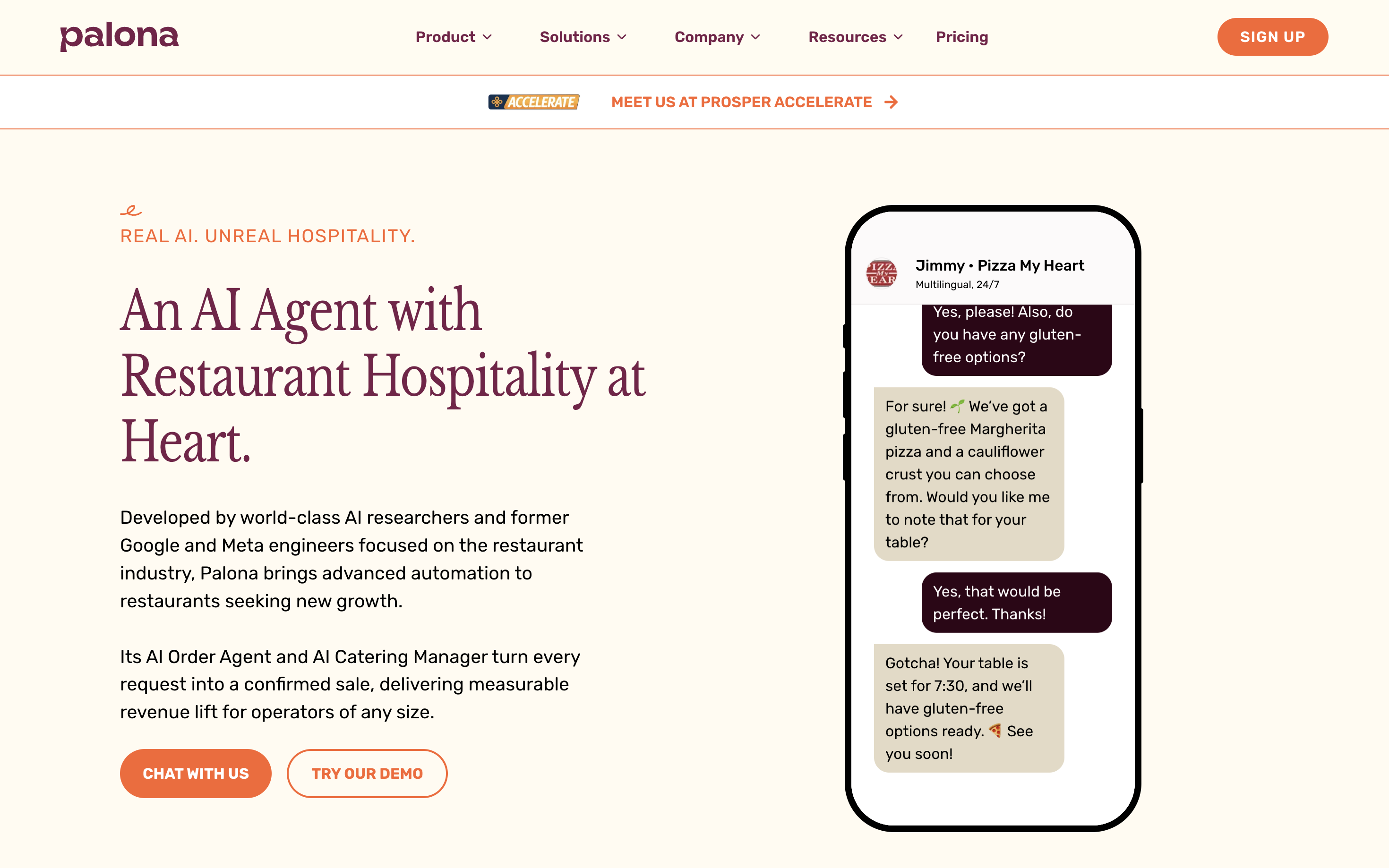 New Palona landing page